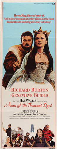 Poster for Anne of a Thousand Days scanned from an original in the Northernstars Collection